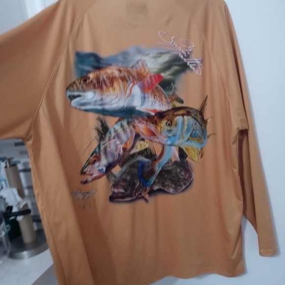 HUK World Wide Sportsman Long Sleeve Graphic Fishing Shirt M - Picture 7 of 8